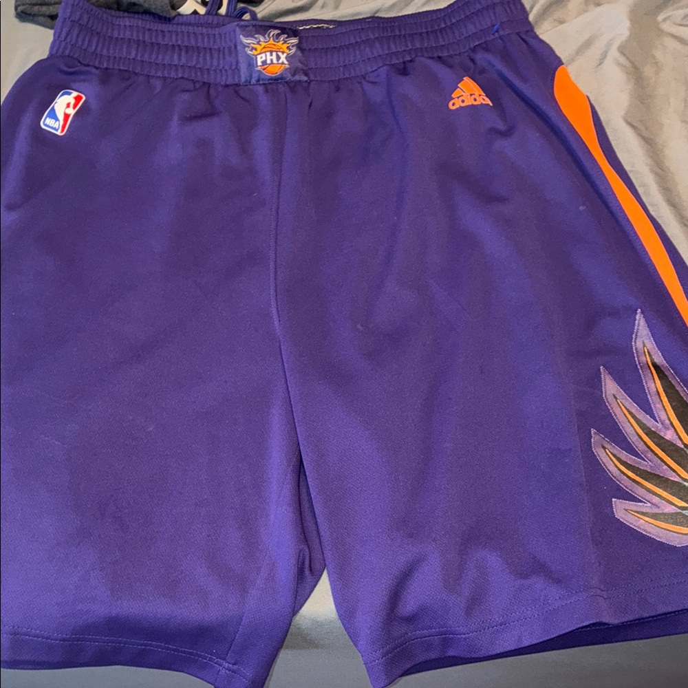 Adidas Purple and Orange Men's Athletic Shorts suns
